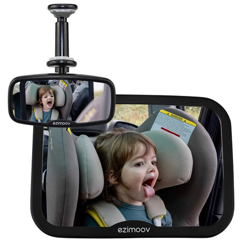 EZI Mirror Pack Extra Large Car Rear-View Mirror - Black - Made from Recycled Plastic