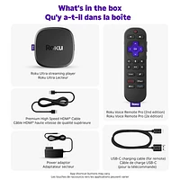 Roku Ultra 2024 4K HDR Media Streamer with Voice Remote Pro