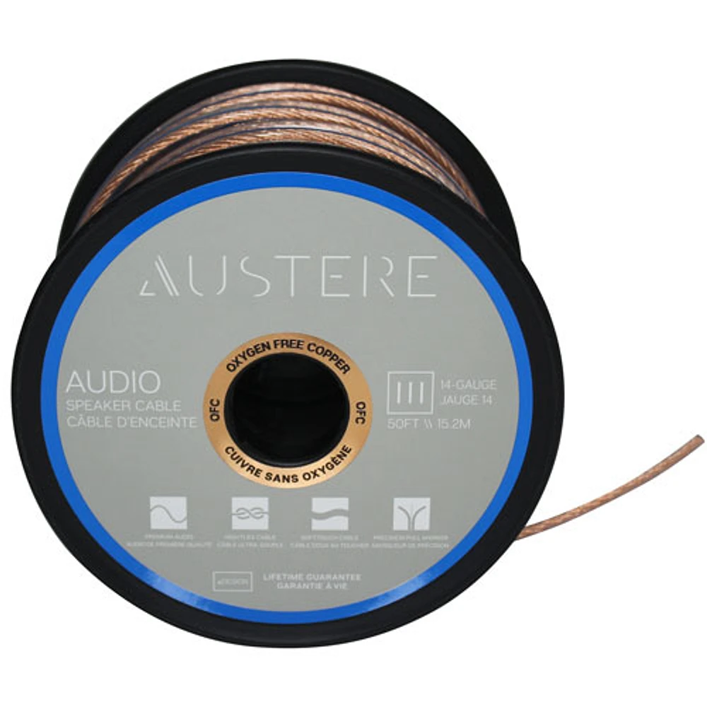 Câble de haut-parleur 14AWG de 15 m (50 pi) III d'Austere