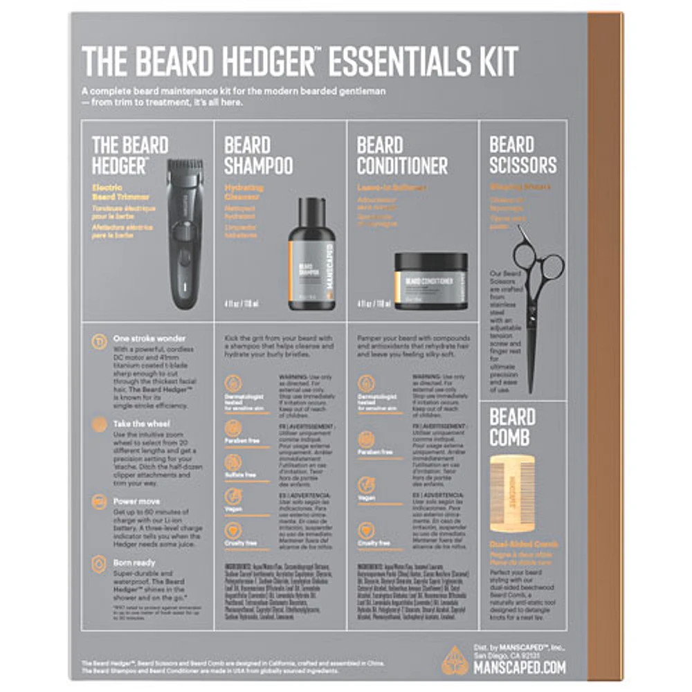 Trousse essentielle avec tondeuse sans fil Beard Hedger de Manscaped