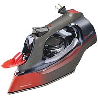 Fer à vapeur Lava de 1700 W avec semelle en céramique et cordon rétractable de CHI - Noir/Rouge