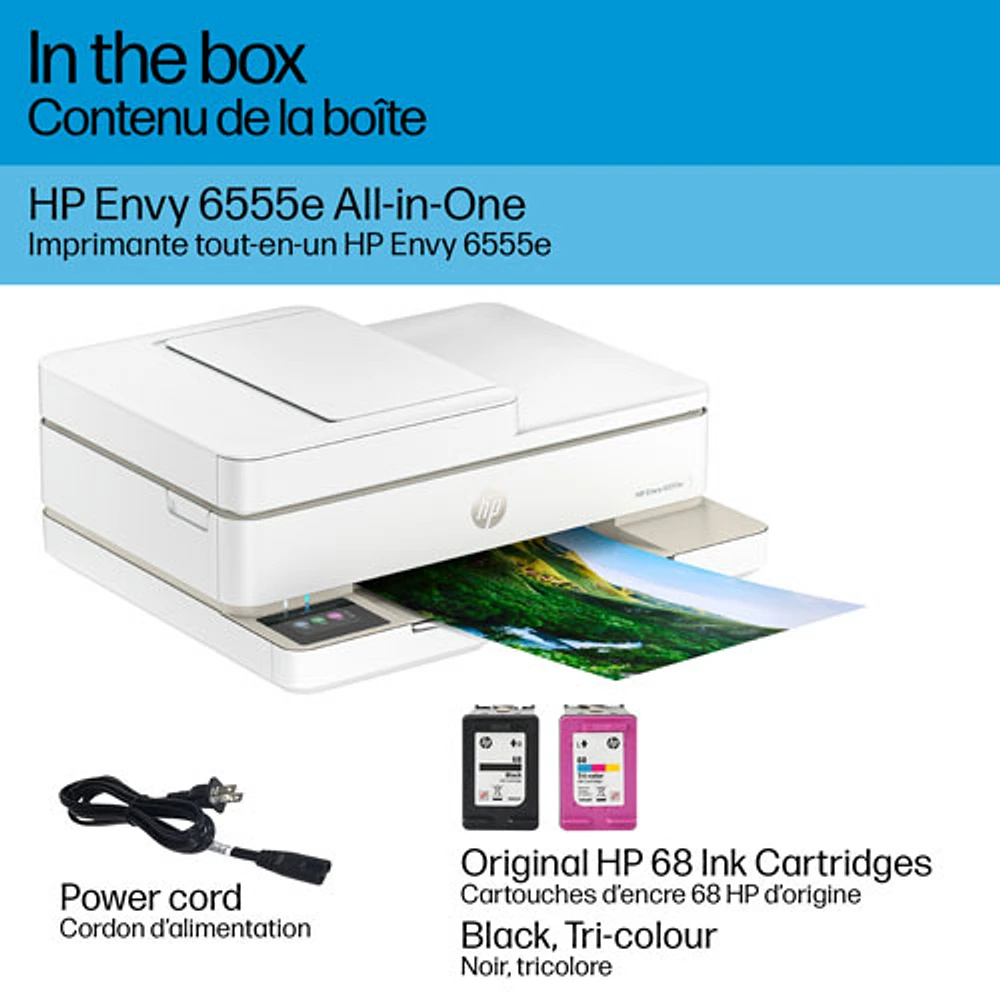 HP 6555e All-In-One Inkjet Printer - HP Instant Ink 3-Month Free Trial Included*