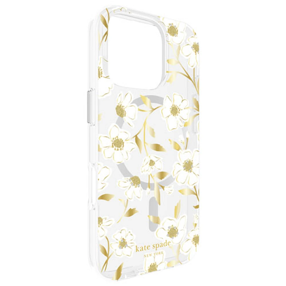 Étui en plastique rigide de Kate Spade New York avec MagSafe pour iPhone 16 Pro - Floral ensoleillé