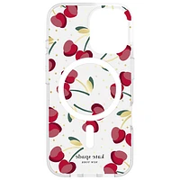 Étui rigide ajusté de Kate Spade New York avec MagSafe pour iPhone 16 - Cerises