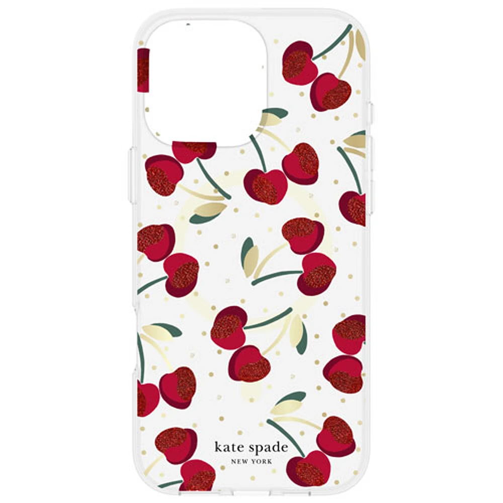 Étui en plastique rigide de Kate Spade New York avec MagSafe pour iPhone 16 Pro - Cerises