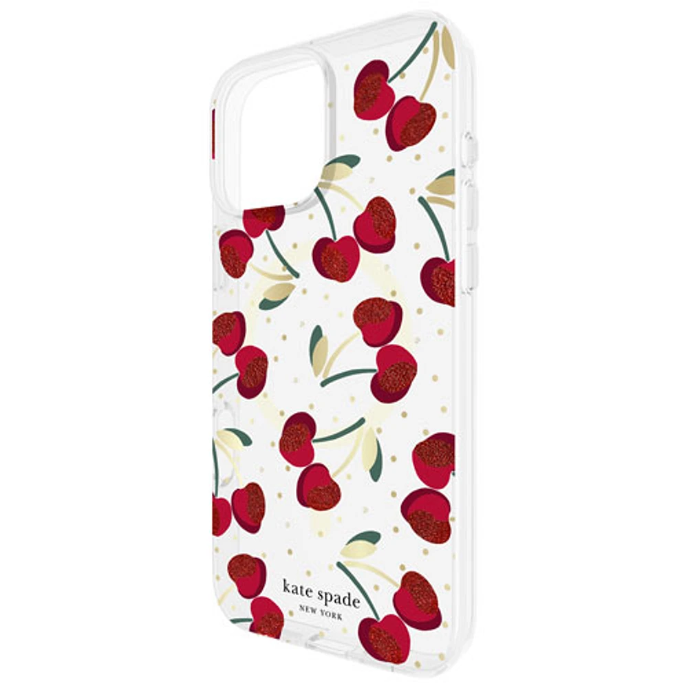 Étui en plastique rigide de Kate Spade New York avec MagSafe pour iPhone 16 Pro - Cerises