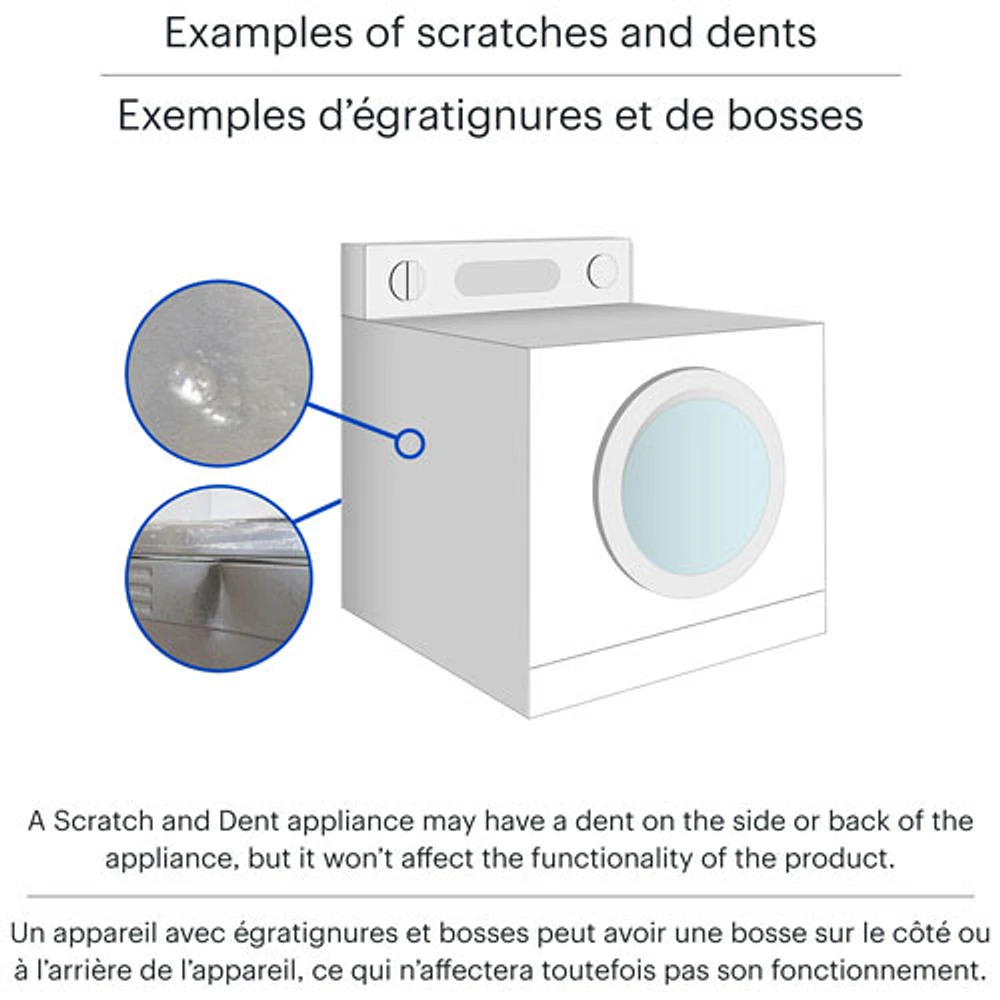 Boîte ouverte - Sécheuse électrique à vapeur à chargement frontal de 8 pi³ d'Electrolux (ELFE743CAG) - Endommagé