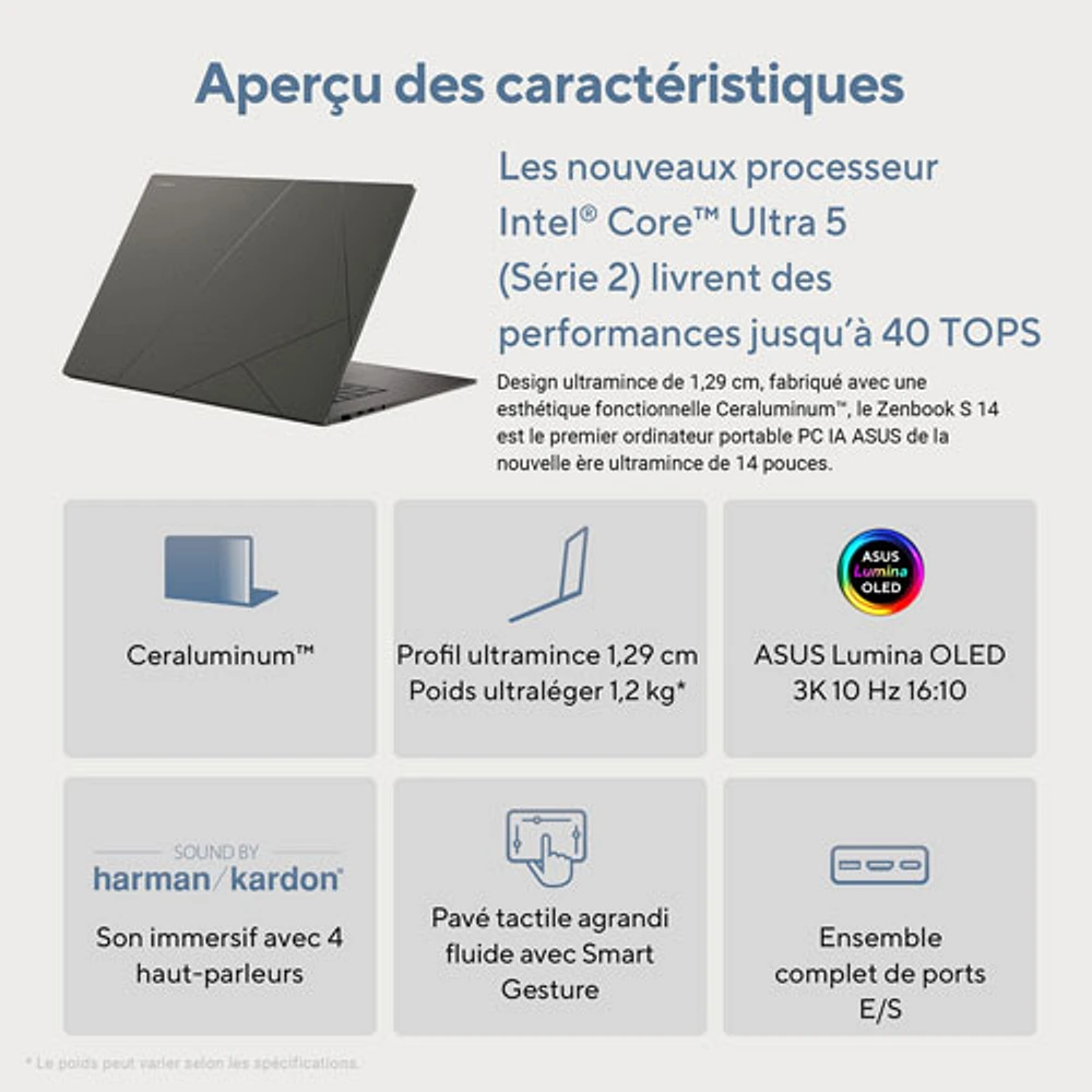 ASUS Zenbook S 14" Touchscreen Laptop (Intel Core Ultra 5 226V/16GB RAM/1TB SSD)