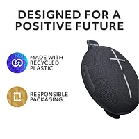 Ultimate Ears MINIROLL Waterproof Bluetooth Wireless Mini Portable Speaker - Gentle Black