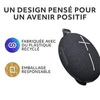 Ultimate Ears MINIROLL Waterproof Bluetooth Wireless Mini Portable Speaker - Gentle Black