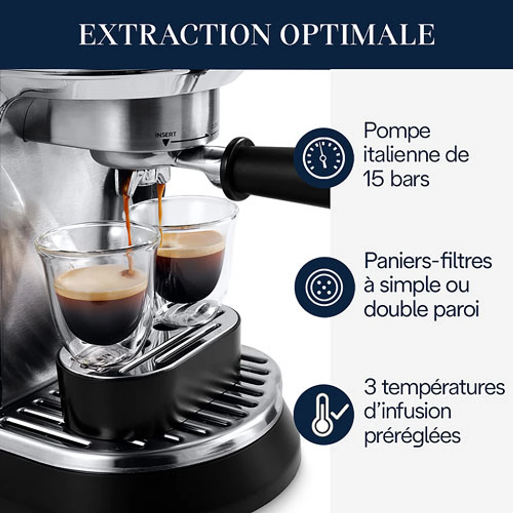 De'Longhi Dedica Maestro Plus Espresso Machine with Automatic Steam Wand - Stainless Steel