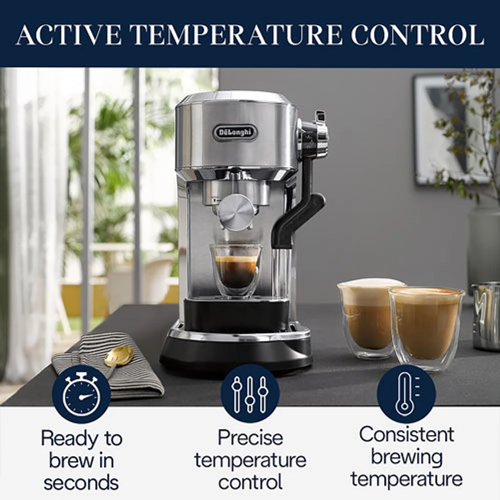 De'Longhi Dedica Maestro Plus Espresso Machine with Automatic Steam Wand - Stainless Steel