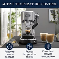 De'Longhi Dedica Maestro Plus Espresso Machine with Automatic Steam Wand - Stainless Steel