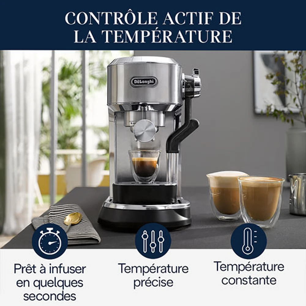 De'Longhi Dedica Maestro Plus Espresso Machine with Automatic Steam Wand - Stainless Steel