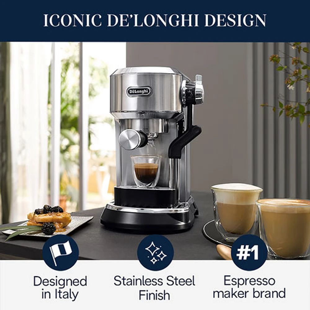 De'Longhi Dedica Maestro Plus Espresso Machine with Automatic Steam Wand - Stainless Steel