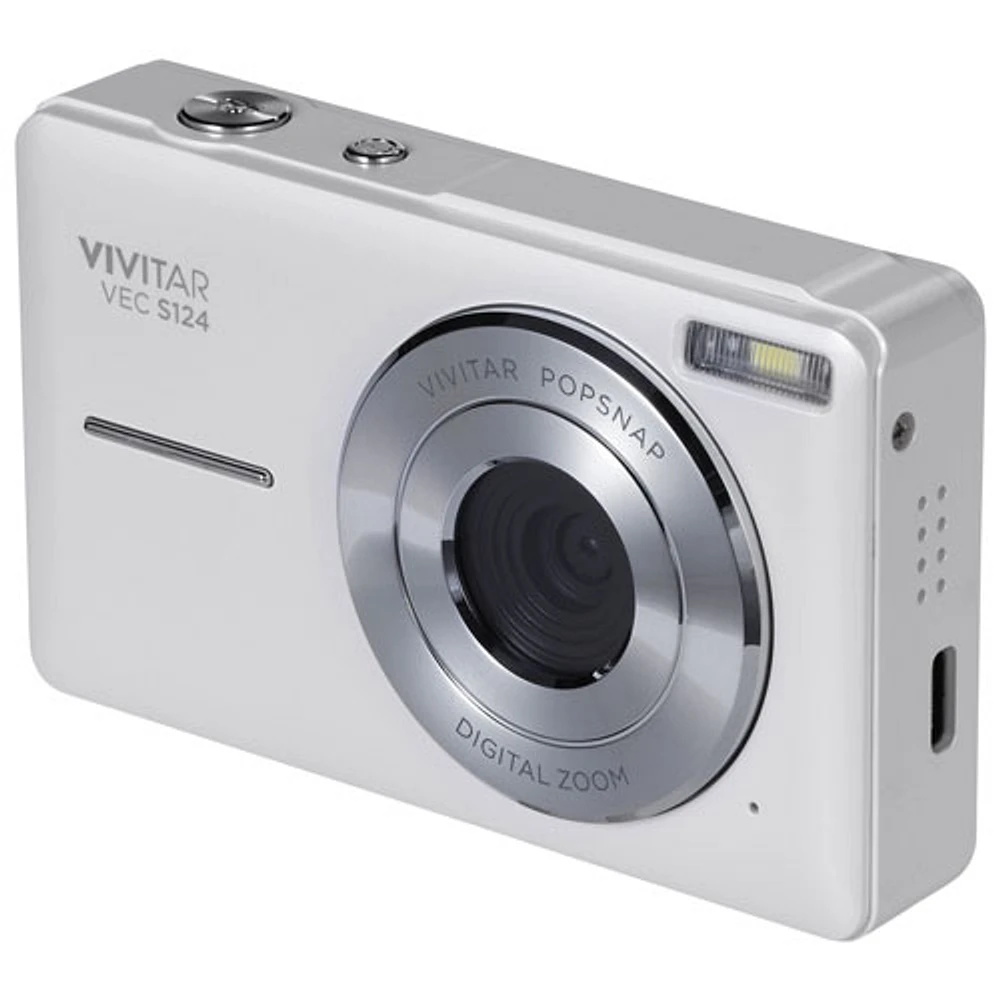 Vivitar VES124 44MP 3x Zoom Digital Camera - White - Only at Best Buy