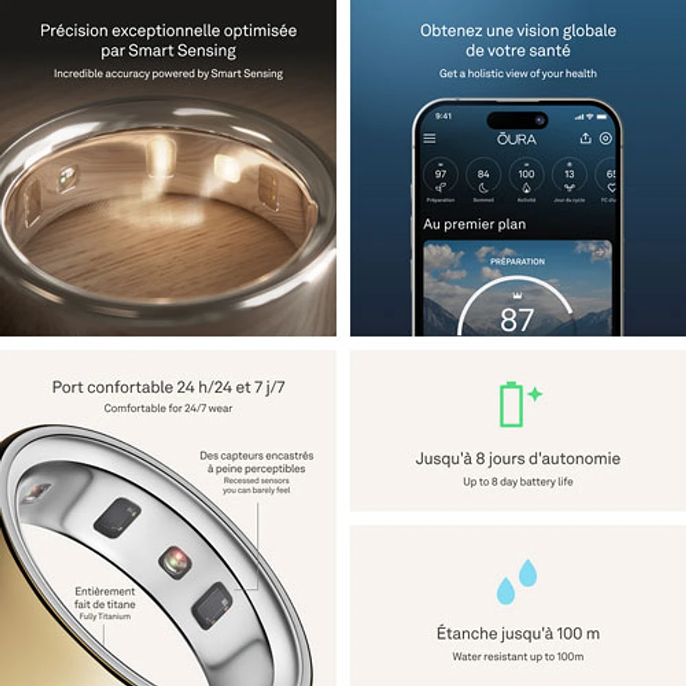 Oura Ring 4 Sleep & Fitness Smart Ring - Brushed Silver