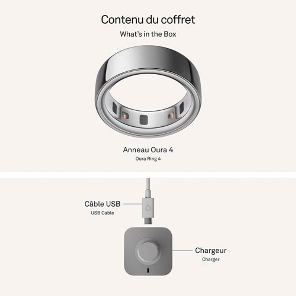 Oura Ring 4 Sleep & Fitness Smart Ring - Silver