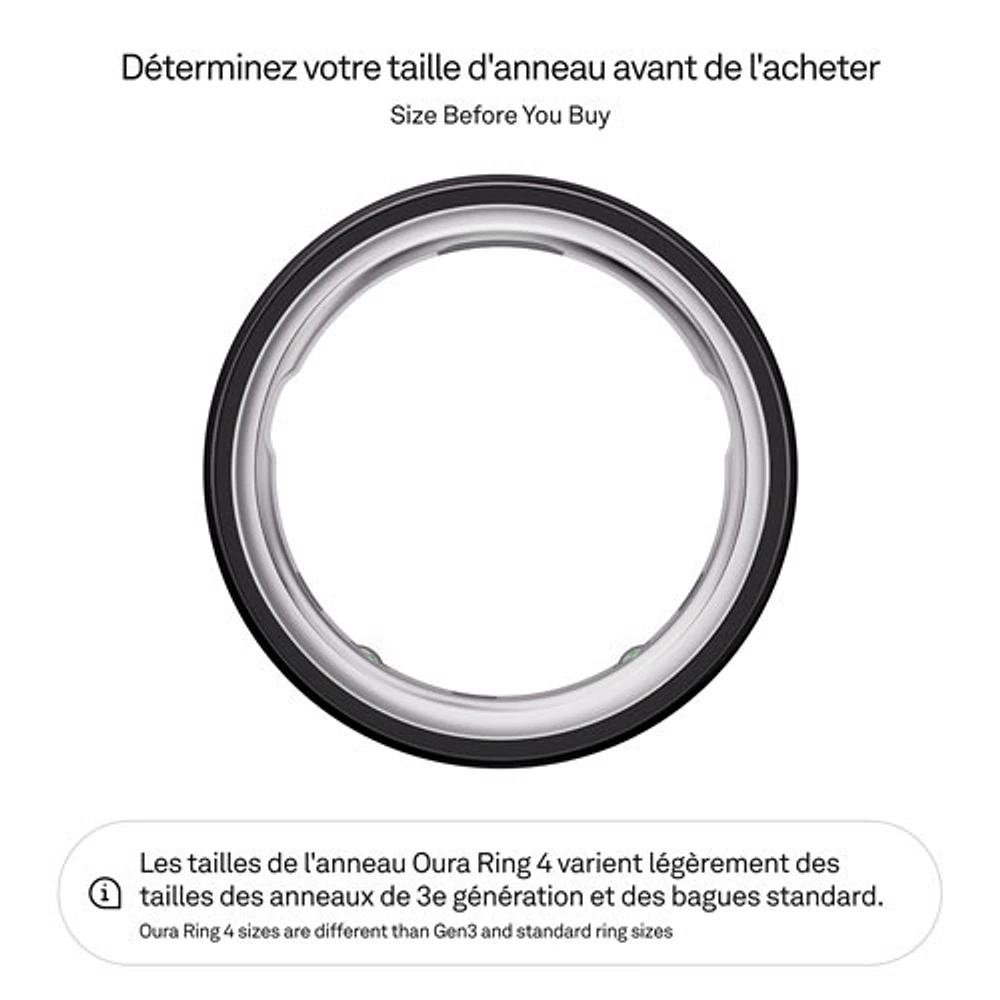 Anneau intelligent de sommeil et de mise en forme Ring 4 d'Oura - Noir