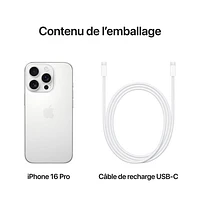 iPhone 16 Pro de 1 To d'Apple - Titane blanc - Déverrouillé