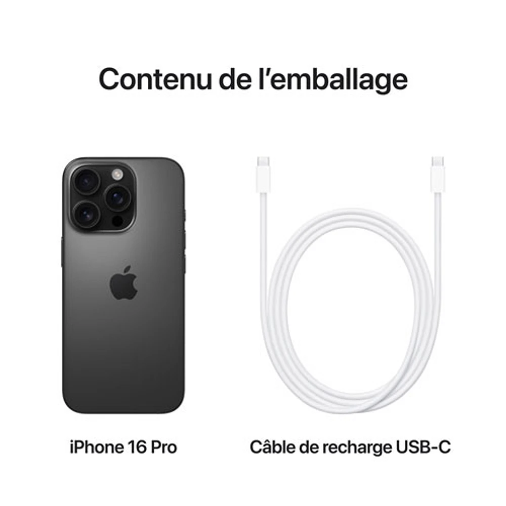 iPhone 16 Pro de Go d'Apple - Titane noir