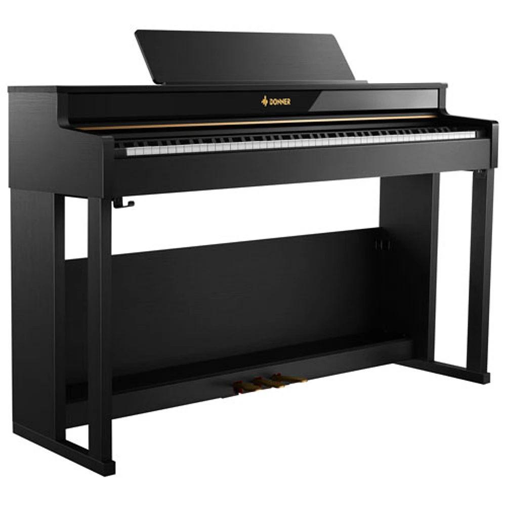 Donner DDP-400 88-Key Weighted Hammer Action Digital Piano with Stand - Black