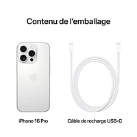 iPhone 16 Pro de Go d'Apple avec Freedom Mobile - Titane blanc