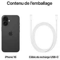 iPhone 16 de Go d'Apple offert par Koodo - Noir