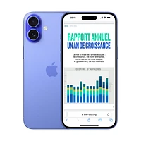 iPhone 16 de Go d'Apple avec Freedom Mobile - Bleu outremer