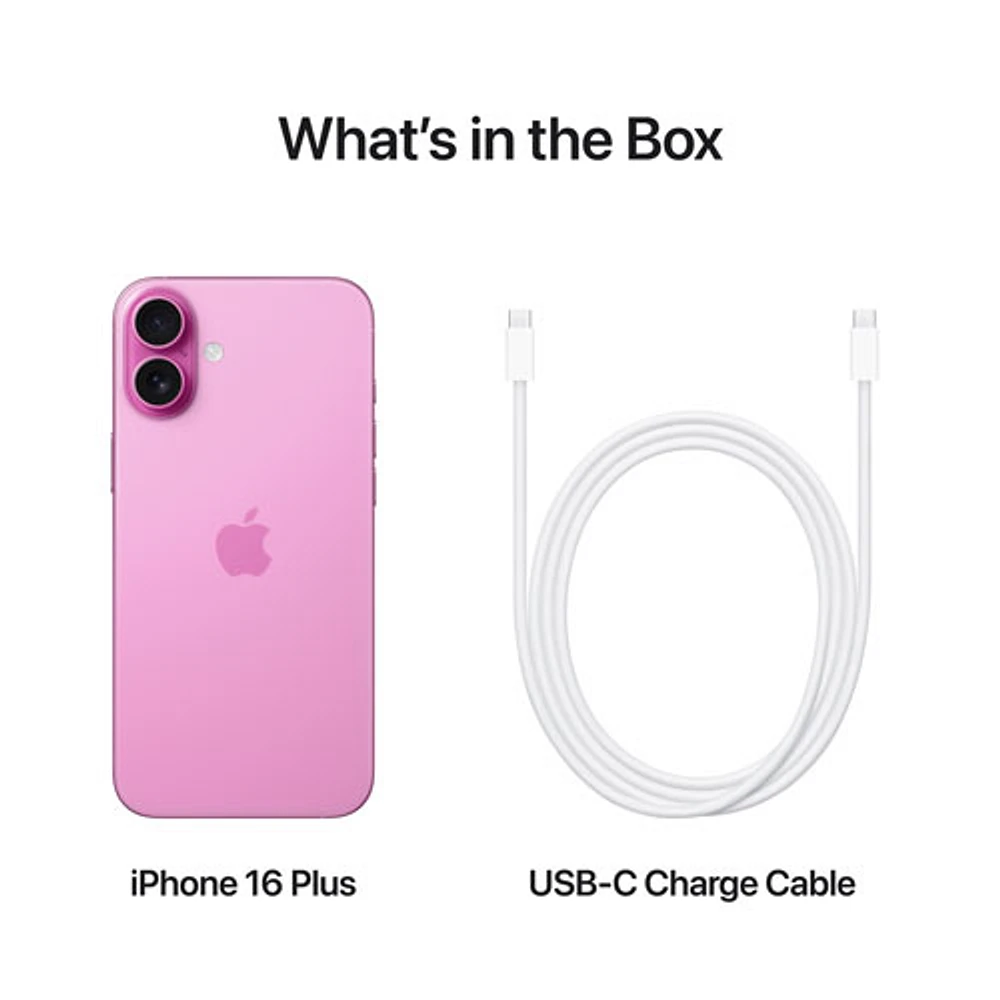 Fido Apple iPhone 16 Plus 128GB - Pink - Monthly Financing