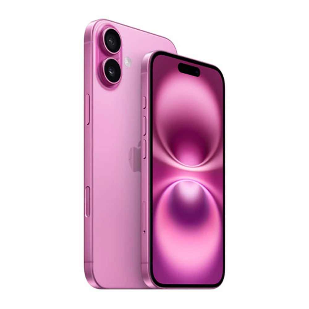 Fido Apple iPhone 16 Plus 128GB - Pink - Monthly Financing