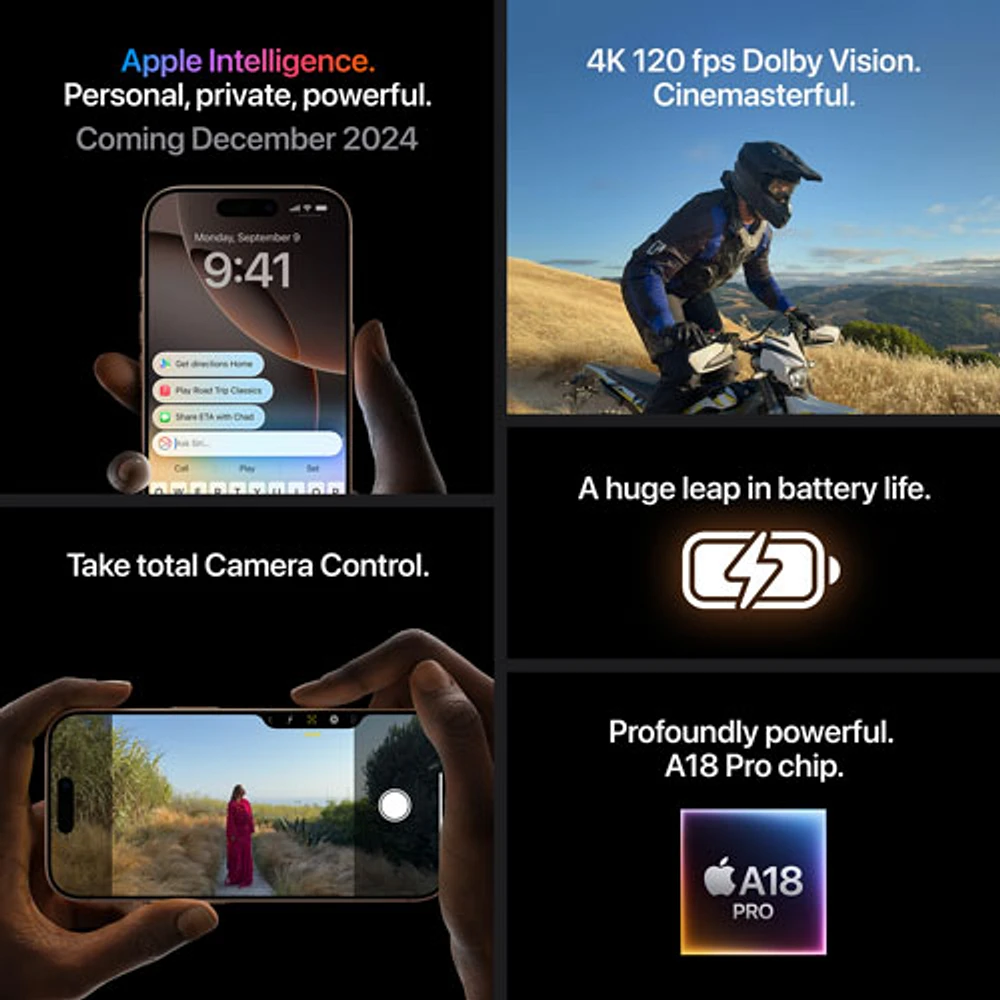 Bell Apple iPhone 16 Pro Max 512GB - Black Titanium - Monthly Financing