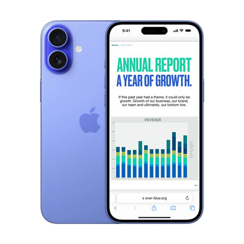 Bell Apple iPhone 16 128GB - White - Monthly Financing