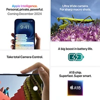 Bell Apple iPhone 16 128GB - White - Monthly Financing