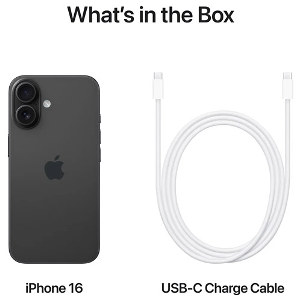 Freedom Mobile Apple iPhone 16 512GB - Black - Monthly Tab Payment