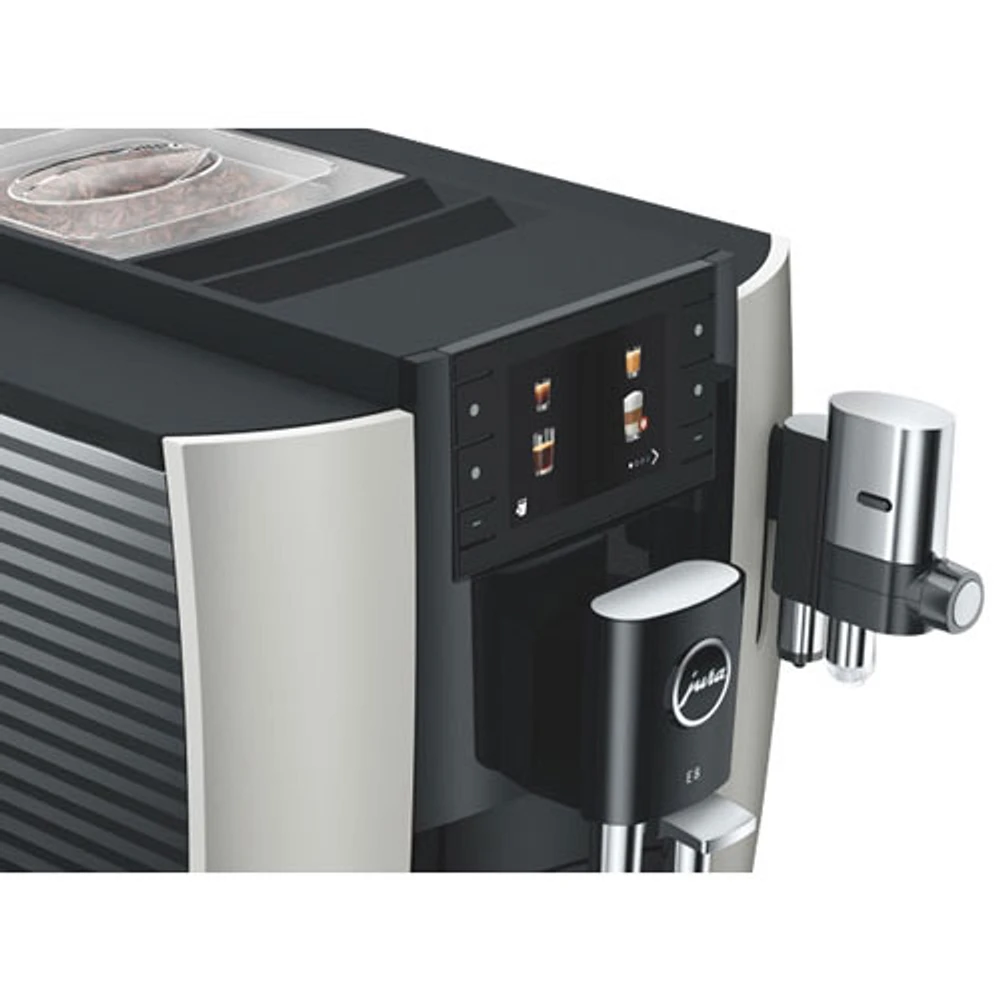 Jura E8 Automatic Espresso Machine with Coffee Grinder - Chrome