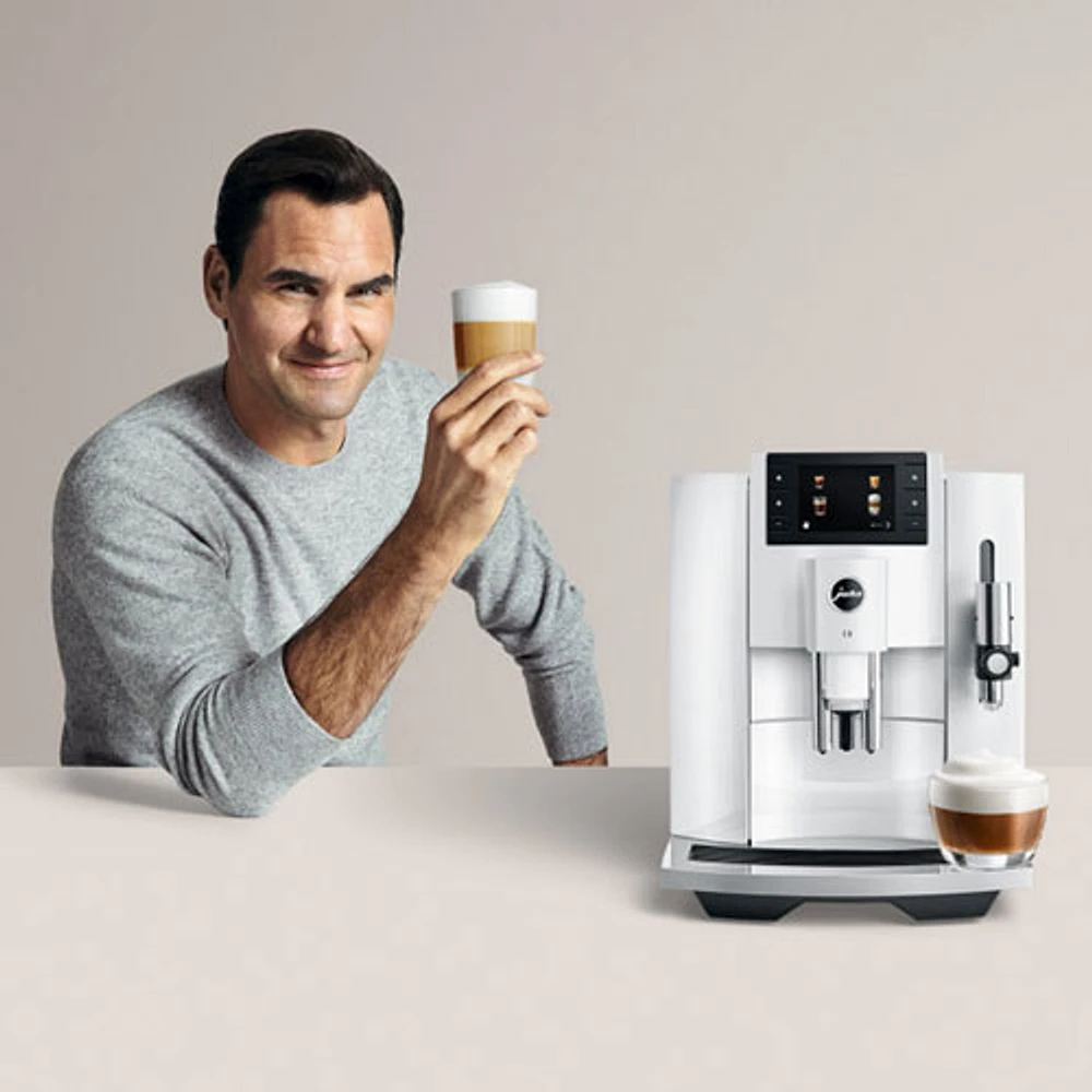 Jura E8 Automatic Espresso Machine with Coffee Grinder - Chrome