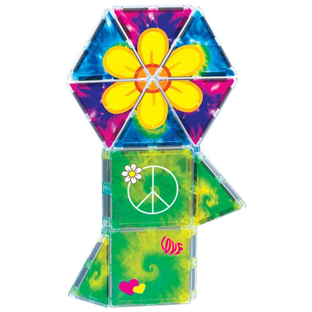 Crayola Tie Dye Magnetic Building Tiles - 24 Pieces