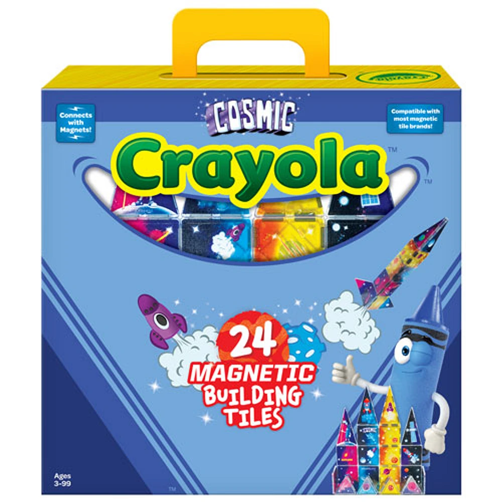 Ensemble de tuiles de construction magnétiques Cosmic de Crayola - 24 pièces