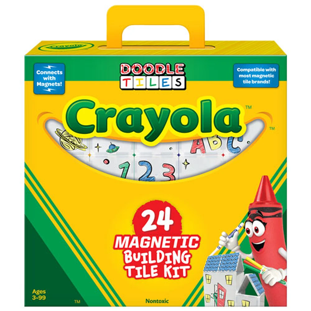 Crayola CreateOn Magnetic Building Tile Kit - 24 Pieces