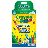 Crayola Bold Colours Pip-Tiles Mini Magnetic Building Tiles - 24 Pieces