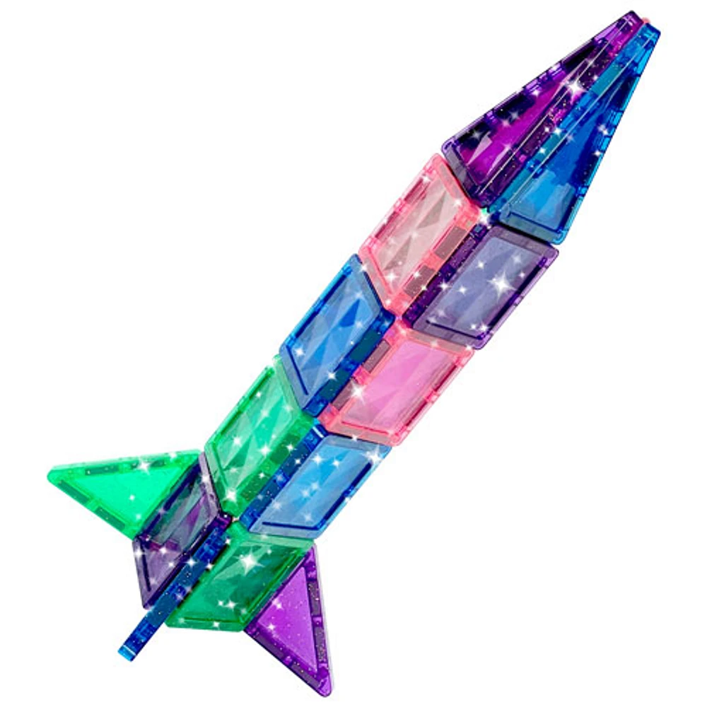 Crayola Glitter Pip-Tiles Mini- Magnetic Building Tiles - 24 Pieces