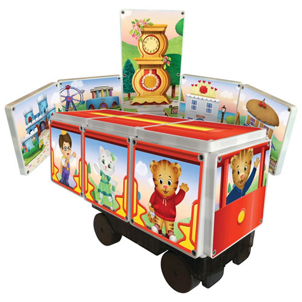 CreateOn Daniel Tiger's Neighbourhood Trolley Magna Tiles Set - 15 Pieces