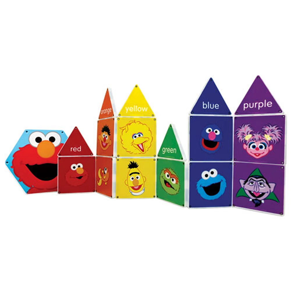 Sesame Street: Colours with Elmo Magna Tiles Set - 17 Pieces