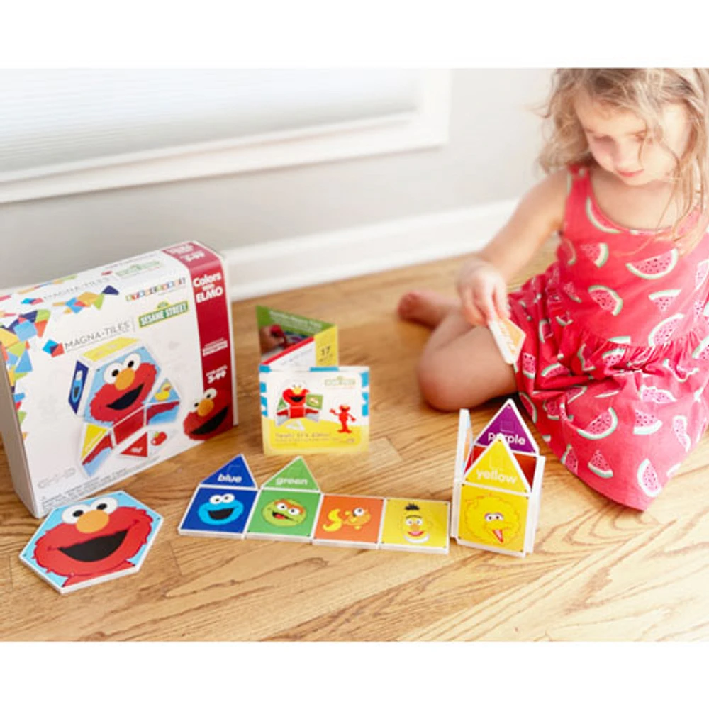 Sesame Street: Colours with Elmo Magna Tiles Set - 17 Pieces