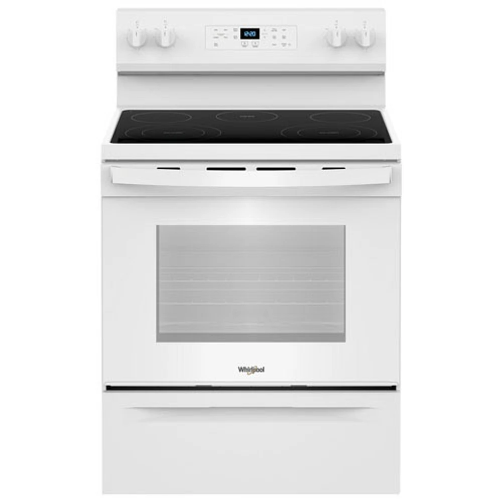 Boîte ouverte - Cuisinière électrique à 5 éléments avec four autonettoyant 5,3 pi³ 30 po série 3 de Whirlpool - Endommagé