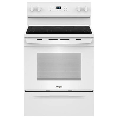 Boîte ouverte - Cuisinière électrique à 5 éléments avec four autonettoyant 5,3 pi³ 30 po série 3 de Whirlpool - Endommagé