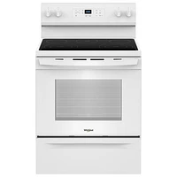 Boîte ouverte - Cuisinière électrique à 5 éléments avec four autonettoyant 5,3 pi³ 30 po série 3 de Whirlpool - Endommagé