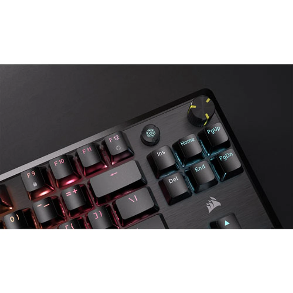 Clavier de jeu sans pavé numérique avec fil rétroéclairé à commutateurs mécaniques linéaires Red K70 CORE de Corsair - Noir