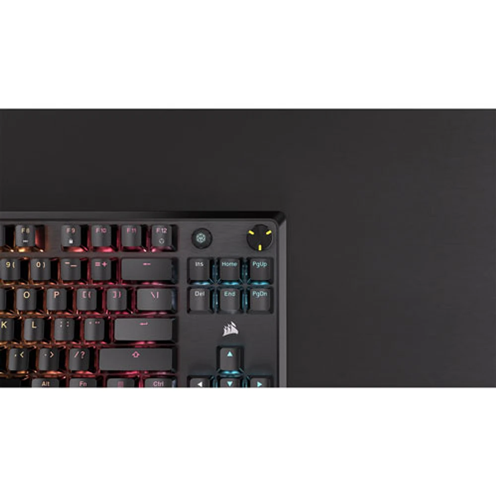 Clavier de jeu sans pavé numérique avec fil rétroéclairé à commutateurs mécaniques linéaires Red K70 CORE de Corsair - Noir